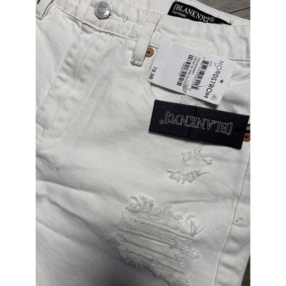 BLANKNYC The Perry Raw Hem High Waist Denim Mom Shorts 27 NWT - Picture 4 of 6